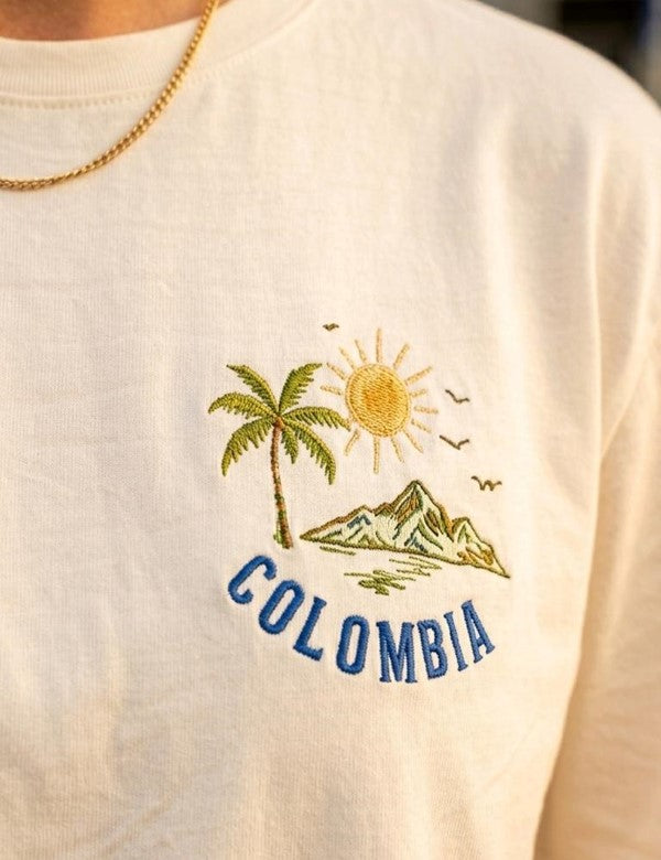 Camisa Colombia Palmeras Verdes