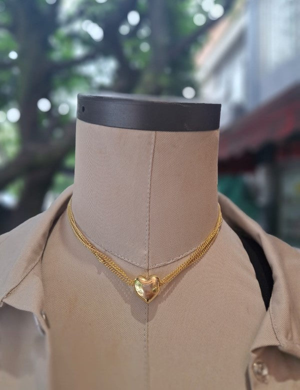 Cadena Triple corazon peque dorado