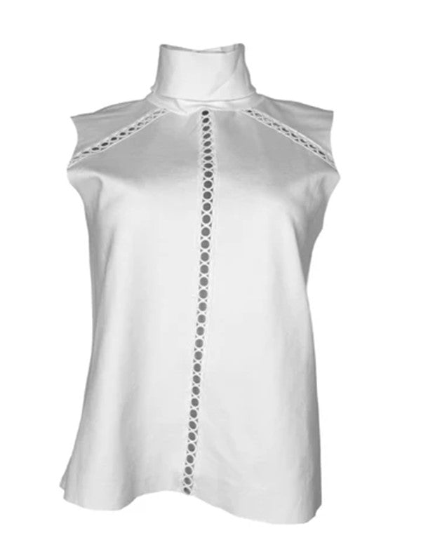 Blusa Con Encaje En Hombros Alejandra Blanco