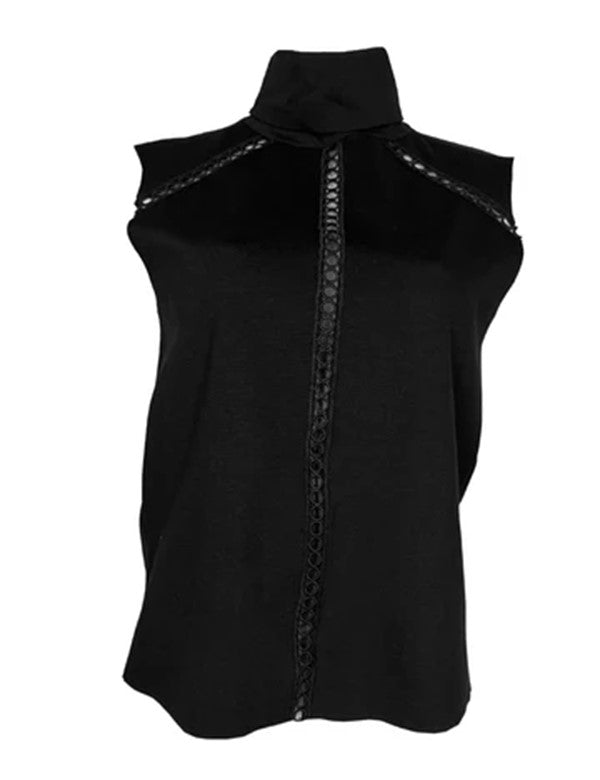 Blusa Con Encaje En Hombros Alejandra Negro