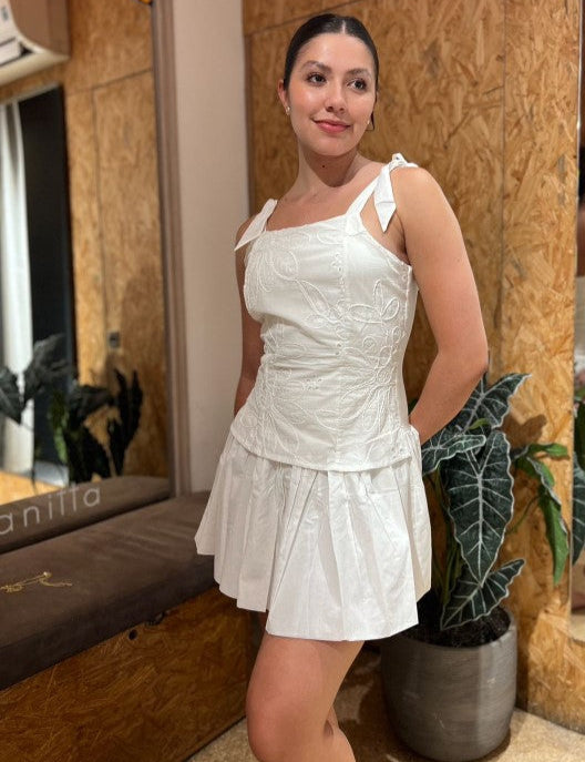 VESTIDO  GINNA TEJIDO BLANCO