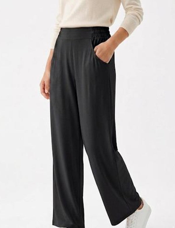Pantalon Relax Con Elastico En La Cintura Negro