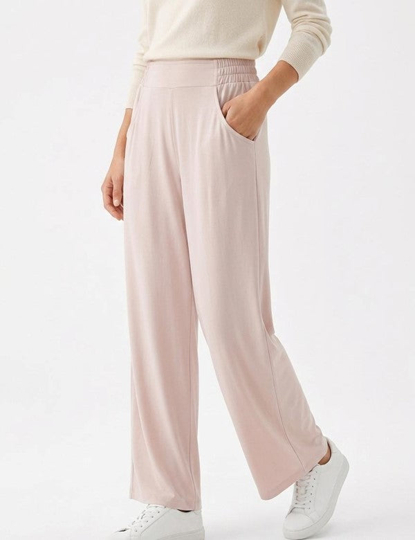 Pantalon Relax Con Elastico En La Cintura Arena