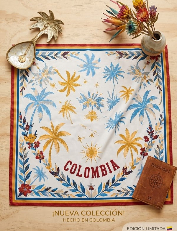 Pañoleta Colombia Palmera Azul