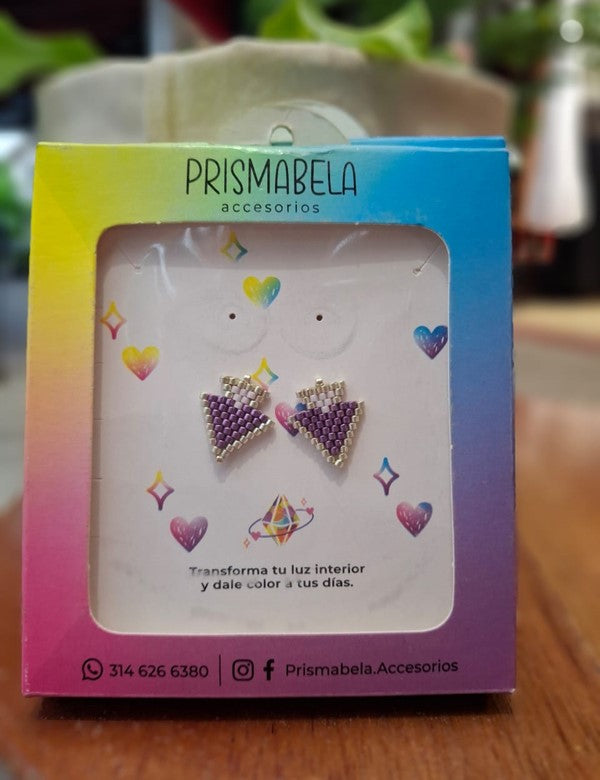 TOPOS TRIANGULO MORADO Y BLANCO