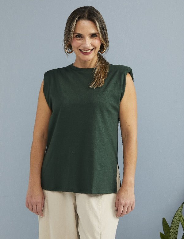 Blusa con Hombreras Verde