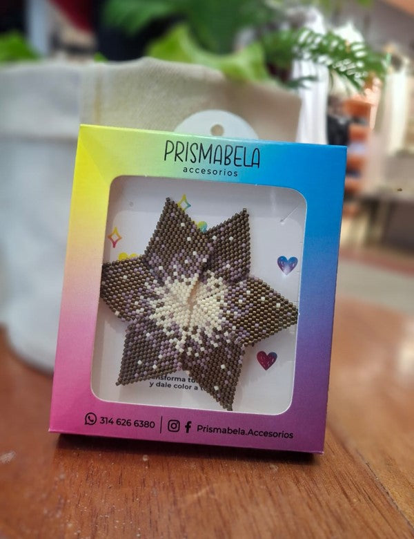 ARETE MEDIA ESTRELLA GRANDE CAFE MORADO Y BEIGE