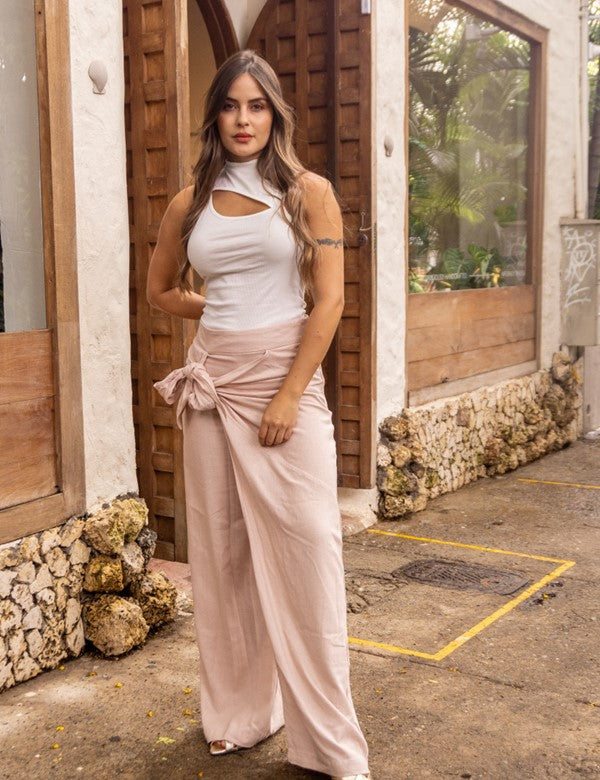 Pantalon Lino +Yute Humo