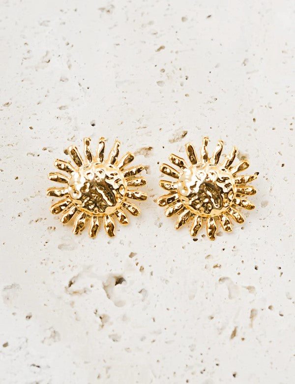Aretes Sol Mediano Dorado