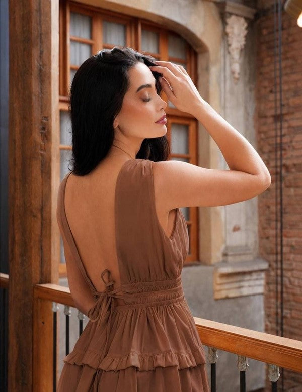 Vestido Carmenza Cafe