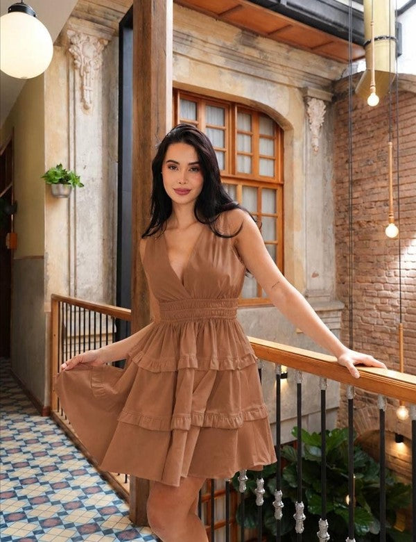 Vestido Carmenza Cafe