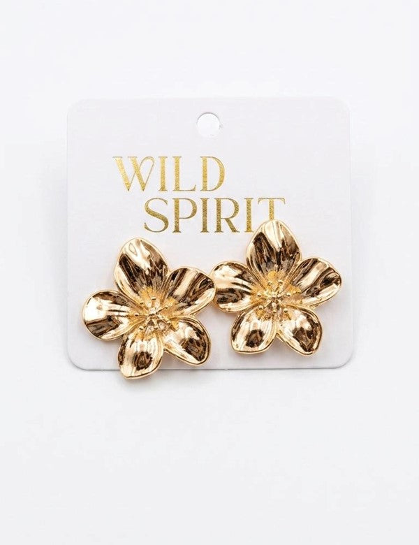 Aretes Flor Mediano Dorado