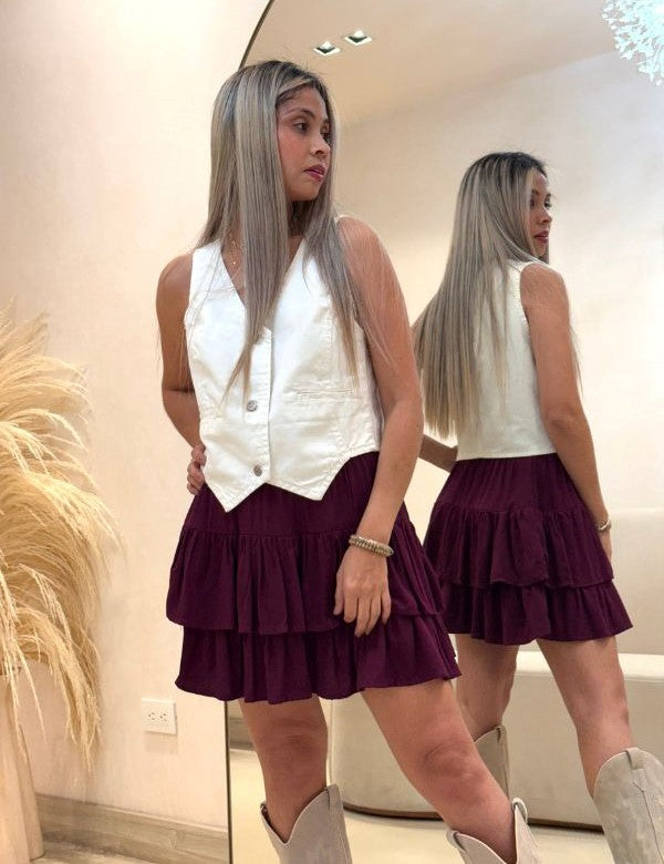 Chaleco Lia Indigo Crudo