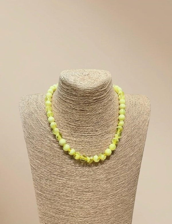 Collar Bolas Acuarela Amarillo