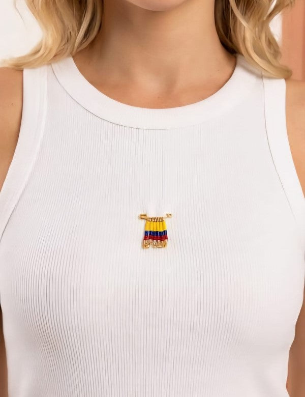 Camisilla Colombia Ganchitos Blanca
