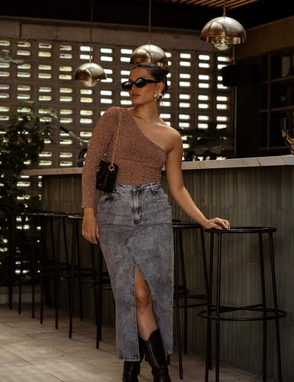 Falda Clarissa Indigo Gris