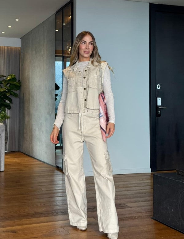 PANTALON CARGO BEIGE