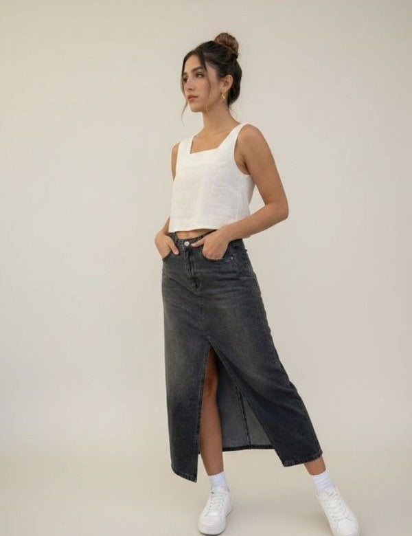 Falda Clarissa Indigo Gris