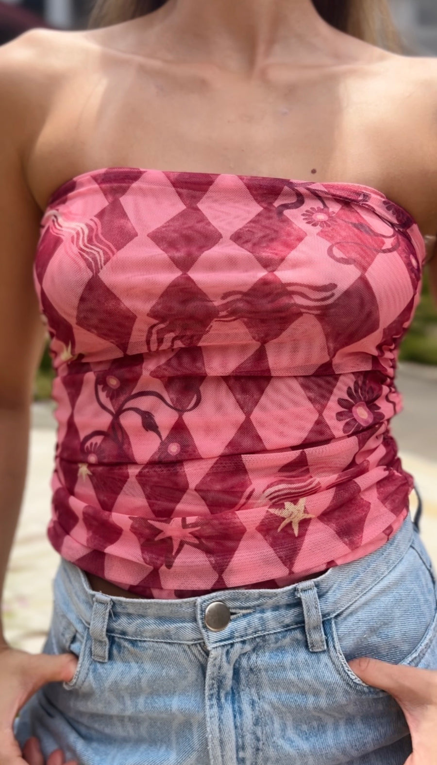 Magic Strapless Estampado Rosado