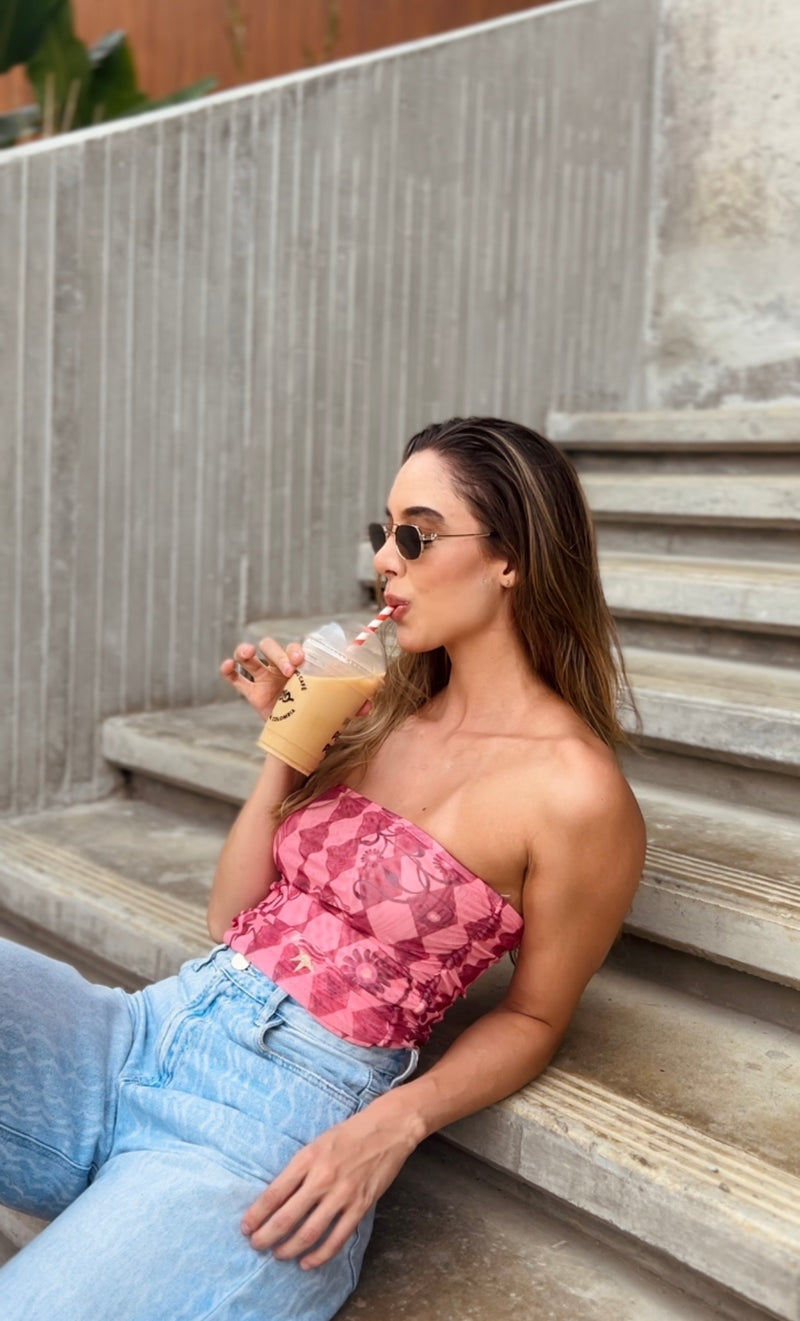Magic Strapless Estampado Rosado