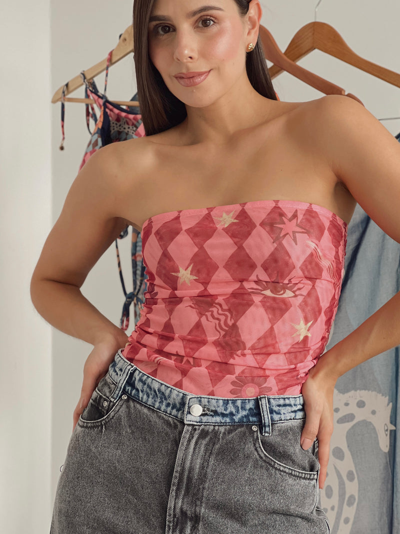 Magic Strapless Estampado Rosado