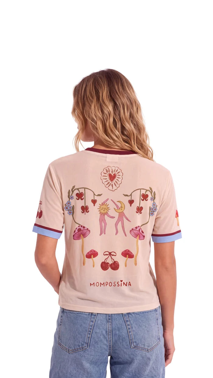 Mesh Shirt Lovessence Estampado Beige
