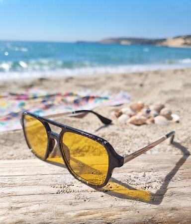 Gafas Aviador Marco Negro Lente Amarillo