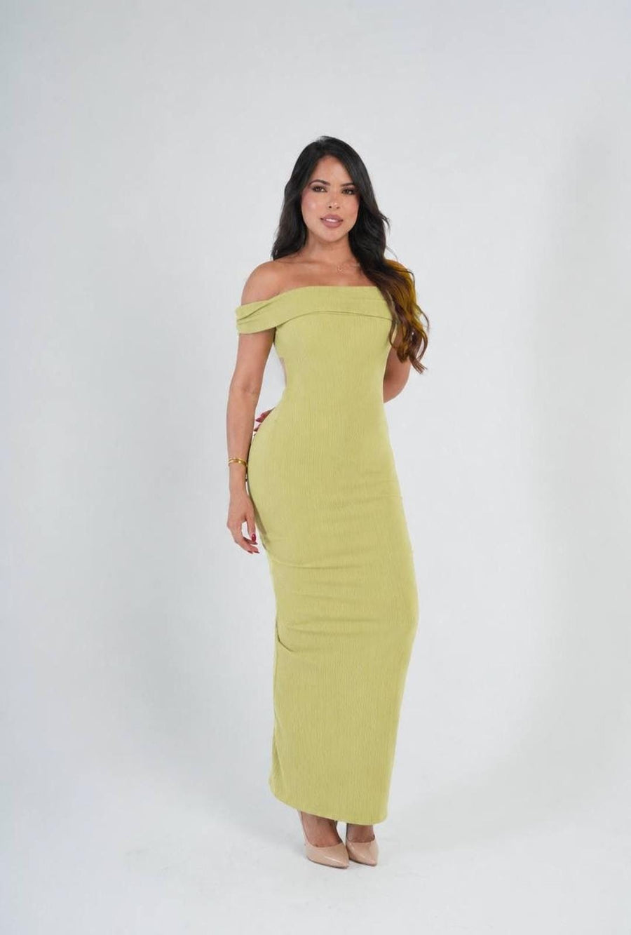 Vestido Merlot Verde Limon