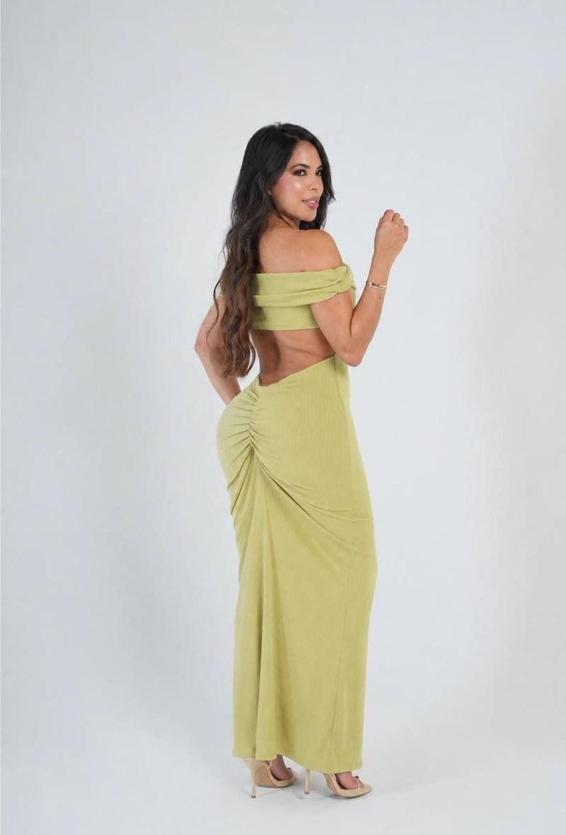Vestido Merlot Verde Limon