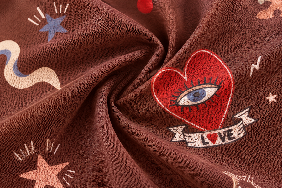 Body Mesh Estampado Cafe