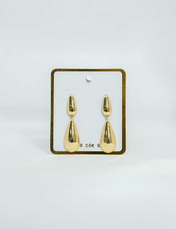 Aretes Gota Grande Dorados