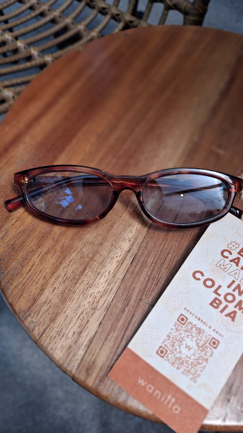 Gafa Ovalada Marco Print  Lente Azul