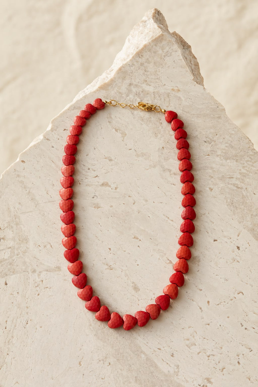Collar Corazon Mate Pequeño Rojo